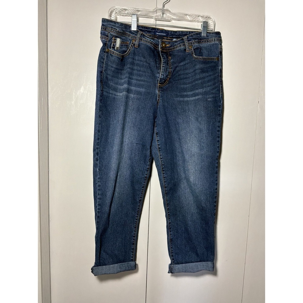 Bandolino Women's Size 12 Karyn Capris Blue Denim Rhinestone 34 X 11 X 23